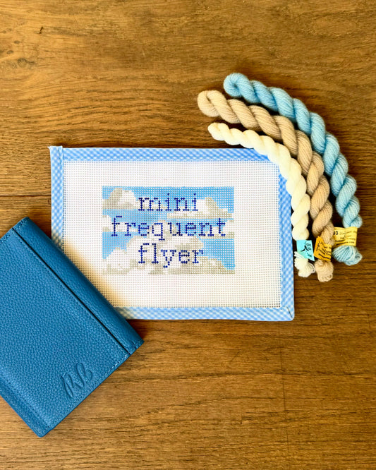 Mini Frequent Flyer Needlepoint Passport Cover canvas