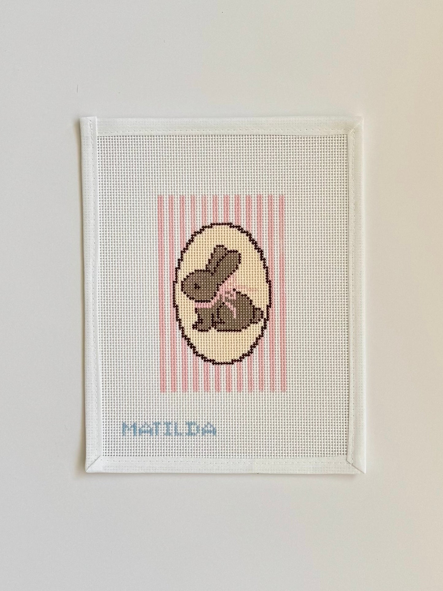 Pink Bunny Needlepoint Canvas