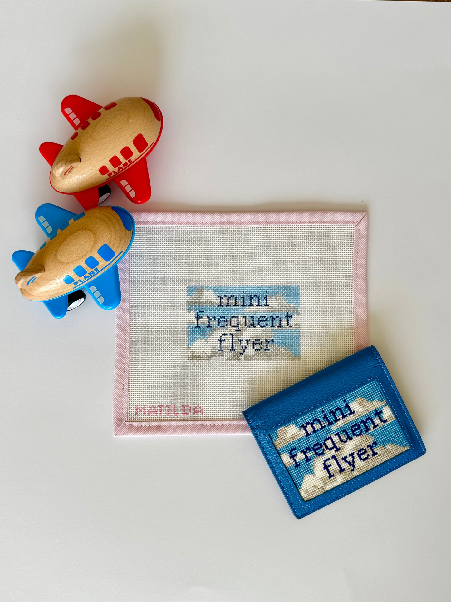 Mini Frequent Flyer Needlepoint Passport Cover canvas