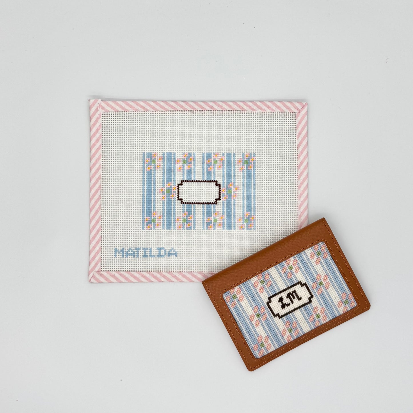 Blue Ticking Stripe Passport Kit