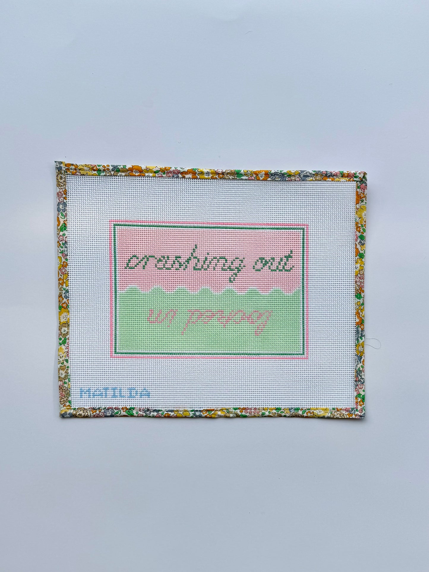 Locked in/Crashing Out Handpainted Needlepoint Canvas