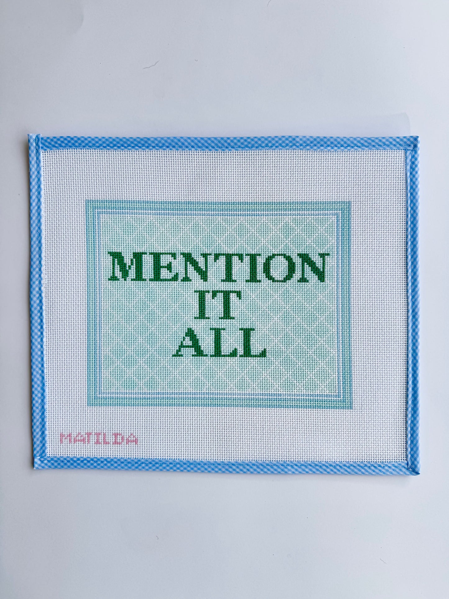 Mention It All Real Housewives RHONY Handpainted Needlepoint Canvas