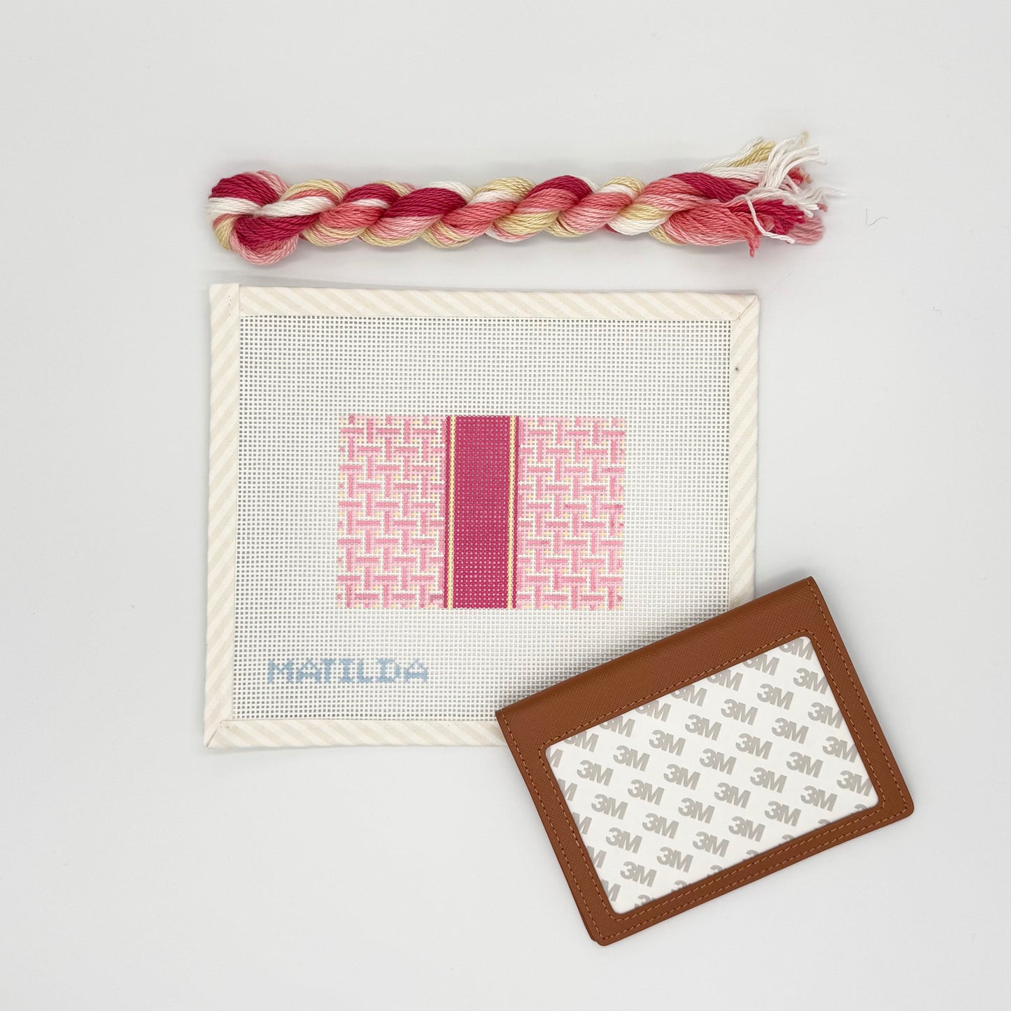 Pink Basketweave Passport Kit