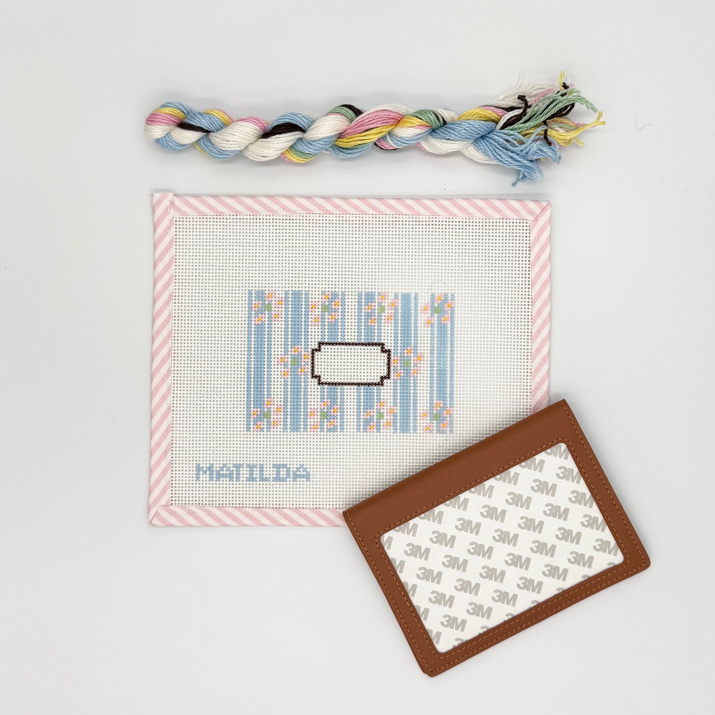 Blue Ticking Stripe Passport Kit