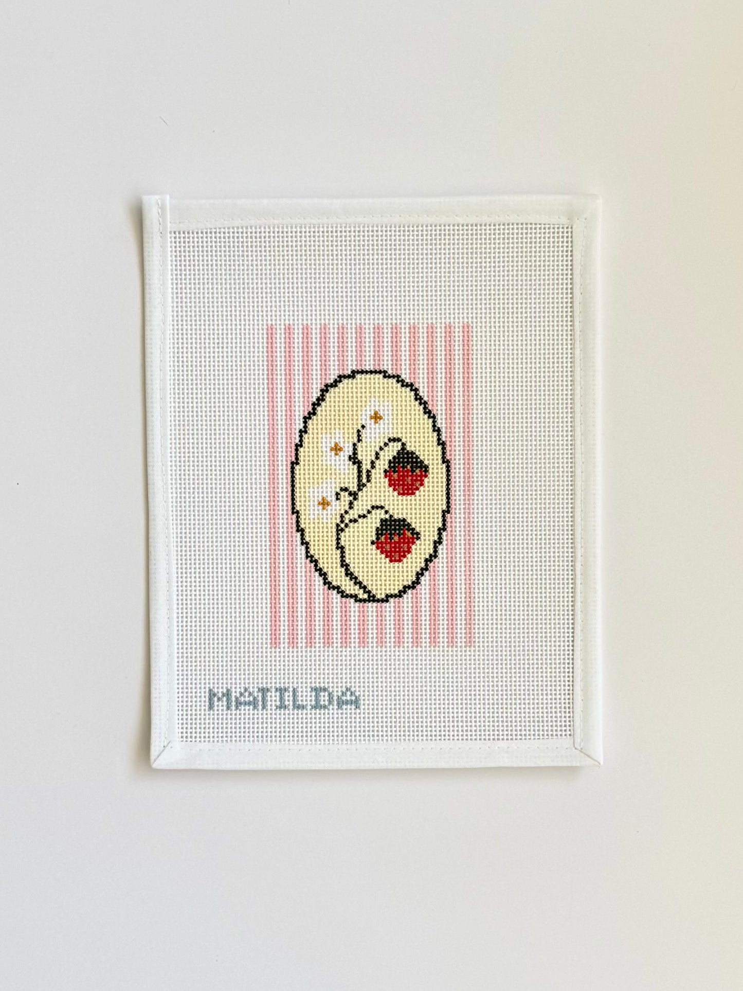 Strawberry Cameo Needlepoint Canvas