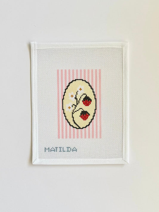Strawberry Cameo Needlepoint Canvas