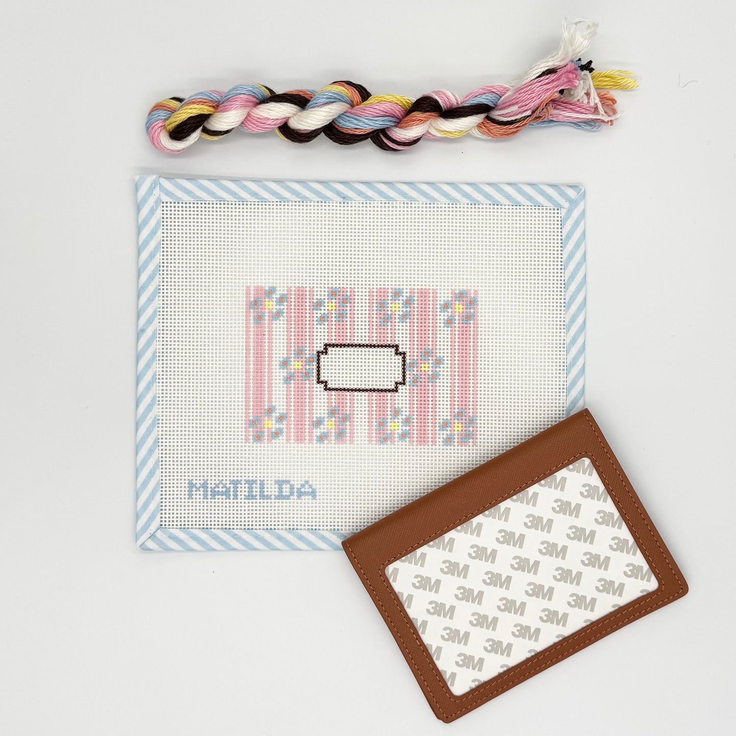 Pink Ticking Stripe Passport Kit