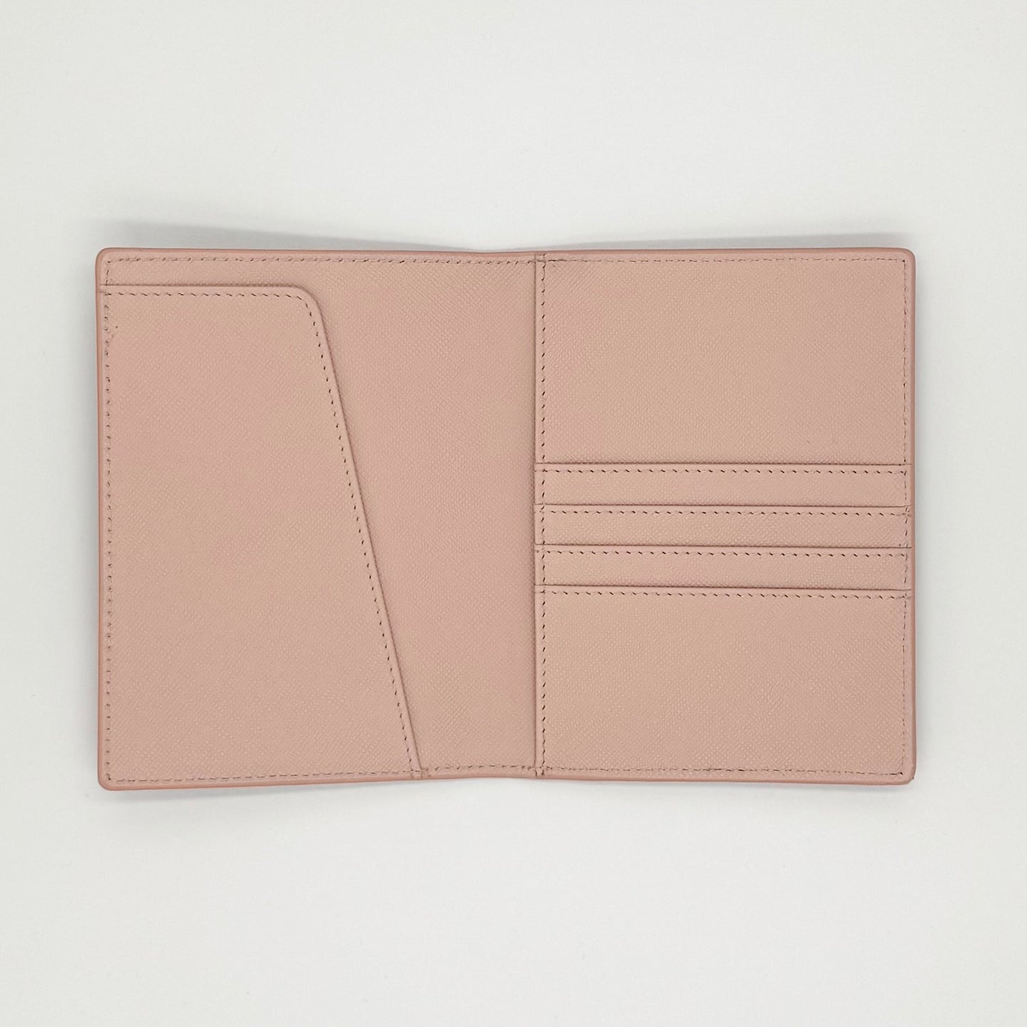 Pink Saffiano Leather Self Finishing Passport Cover