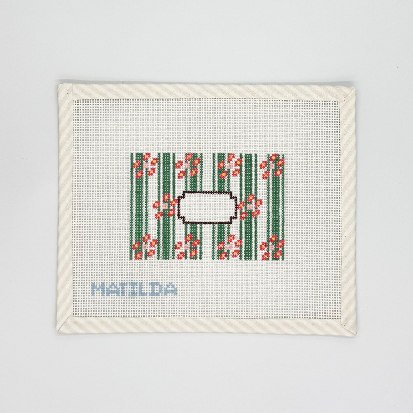 Green Ticking Stripe Passport Insert