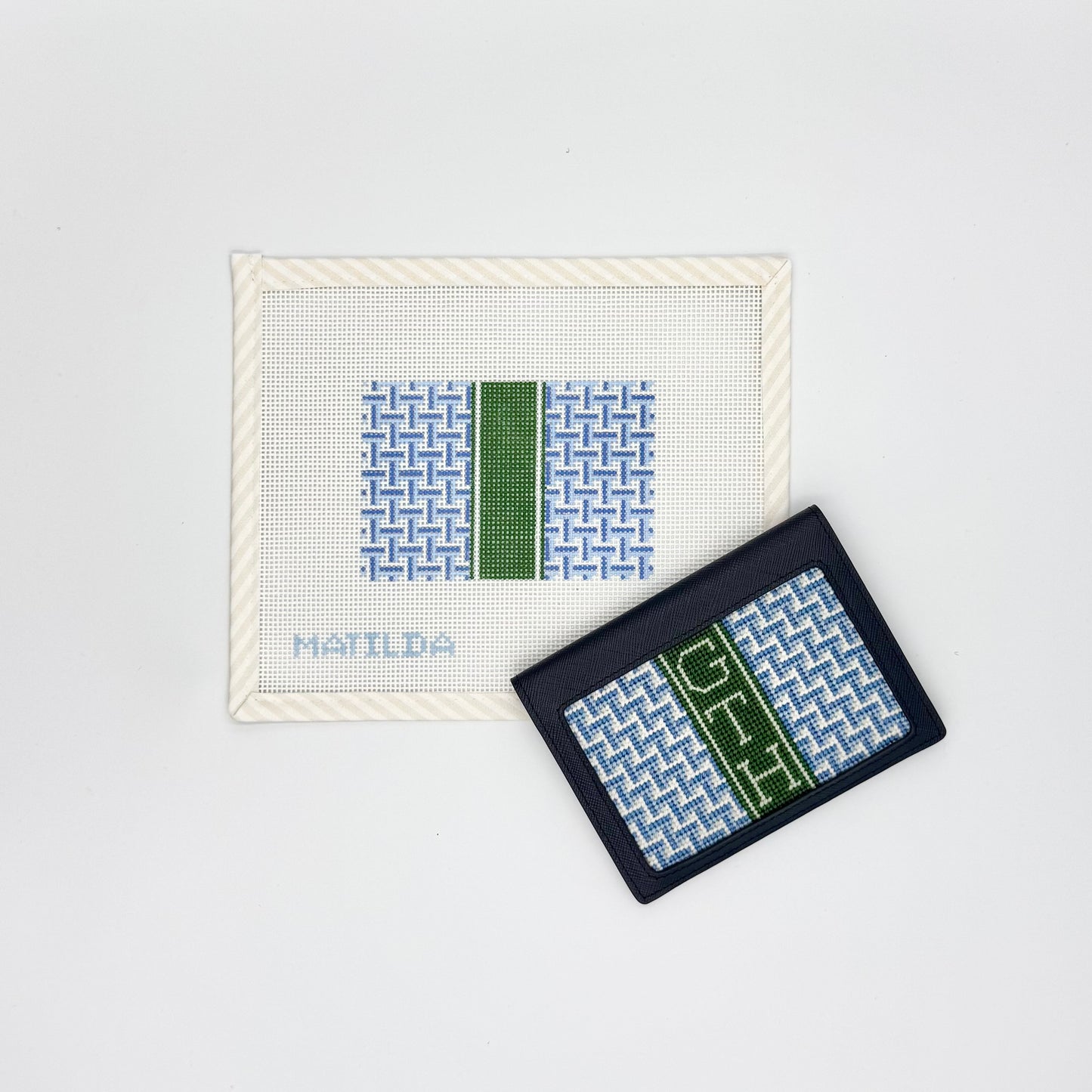 Blue Basketweave Passport Kit