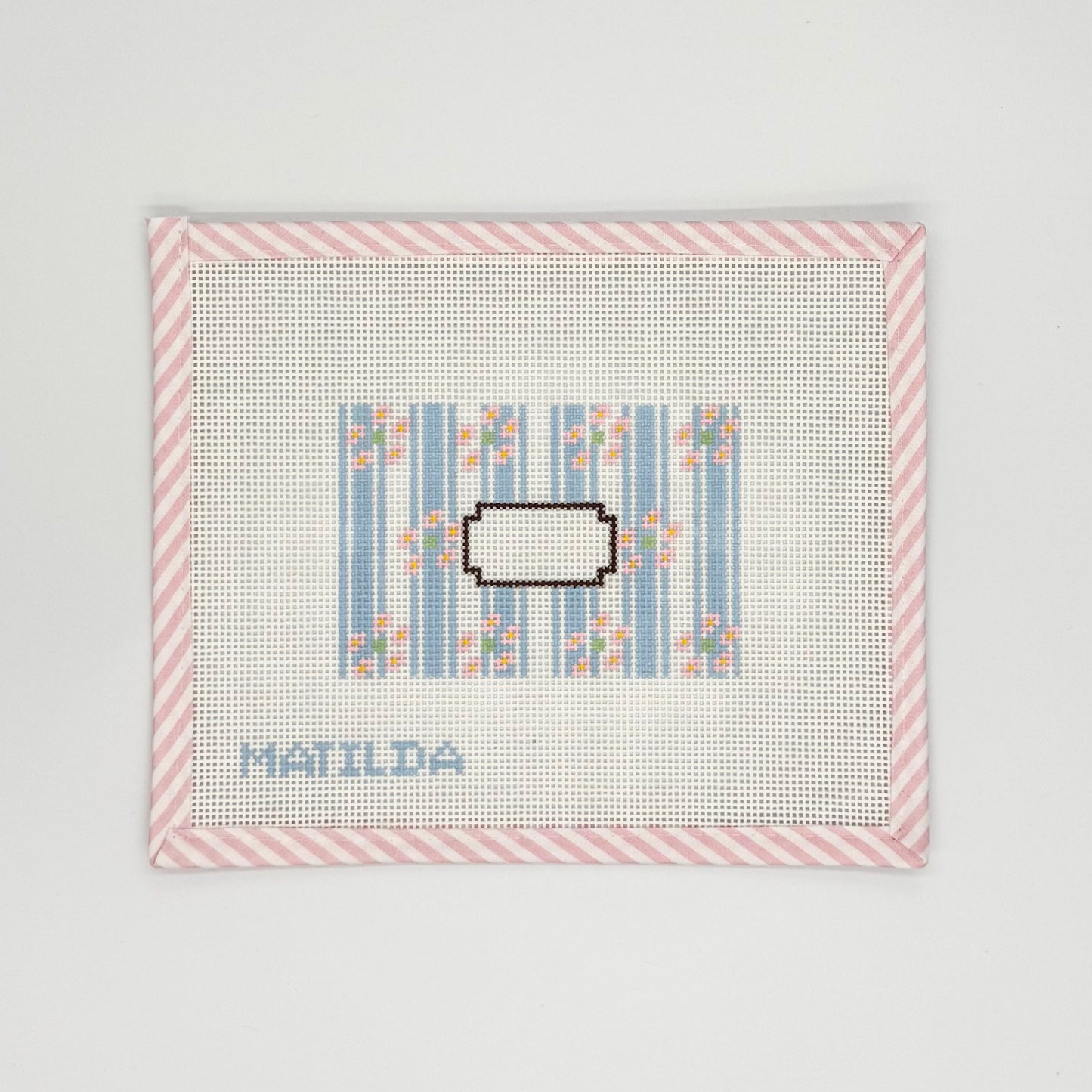Blue Ticking Stripe Passport Insert