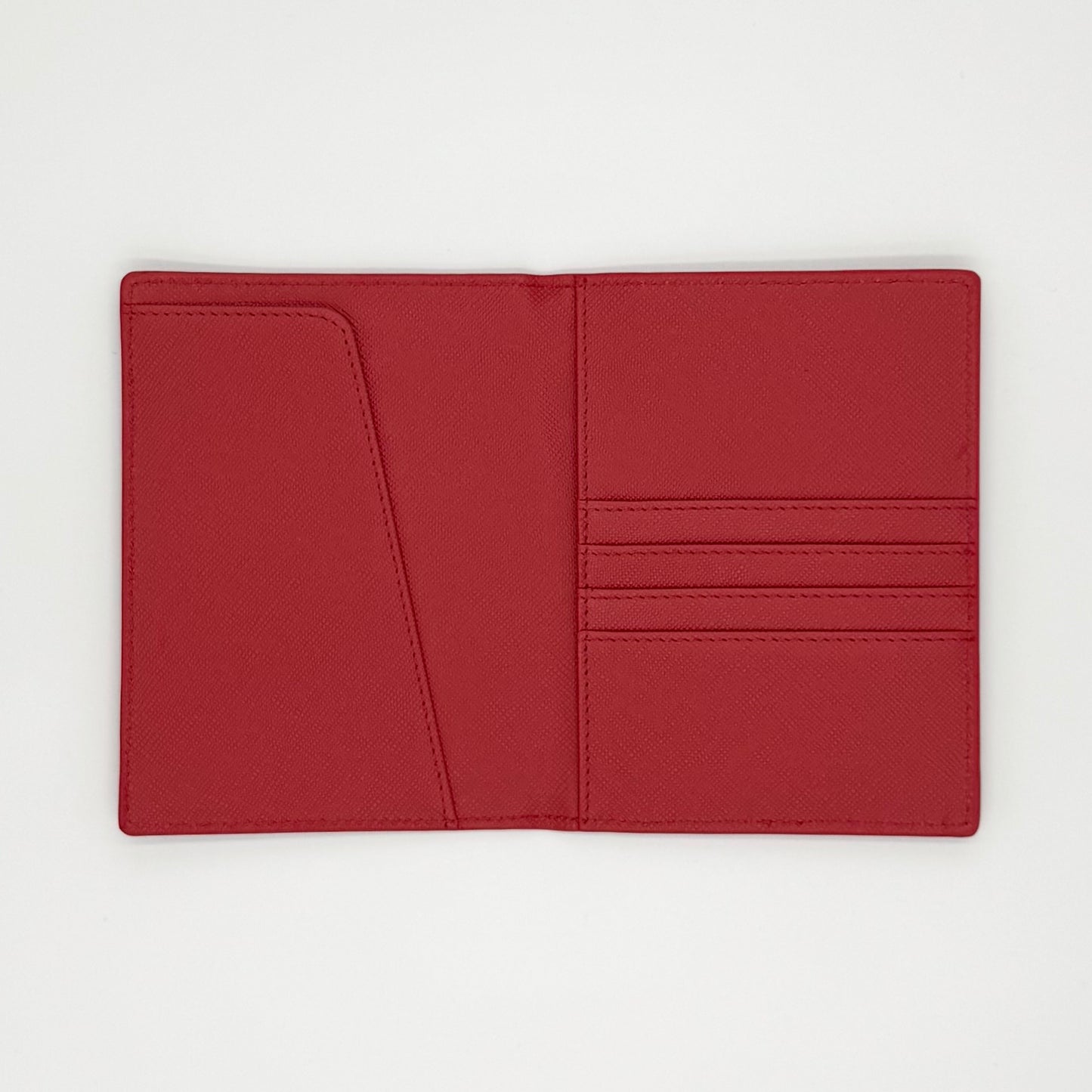 Red Saffiano Leather Self Finishing Passport Cover