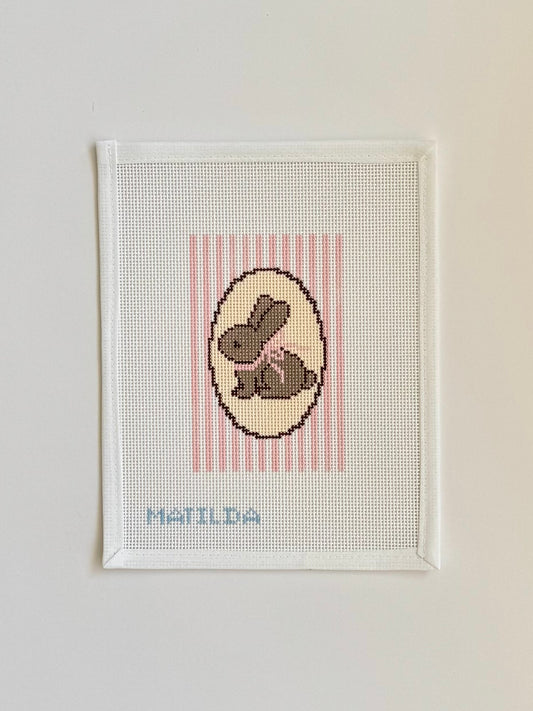 Pink Bunny Needlepoint Canvas