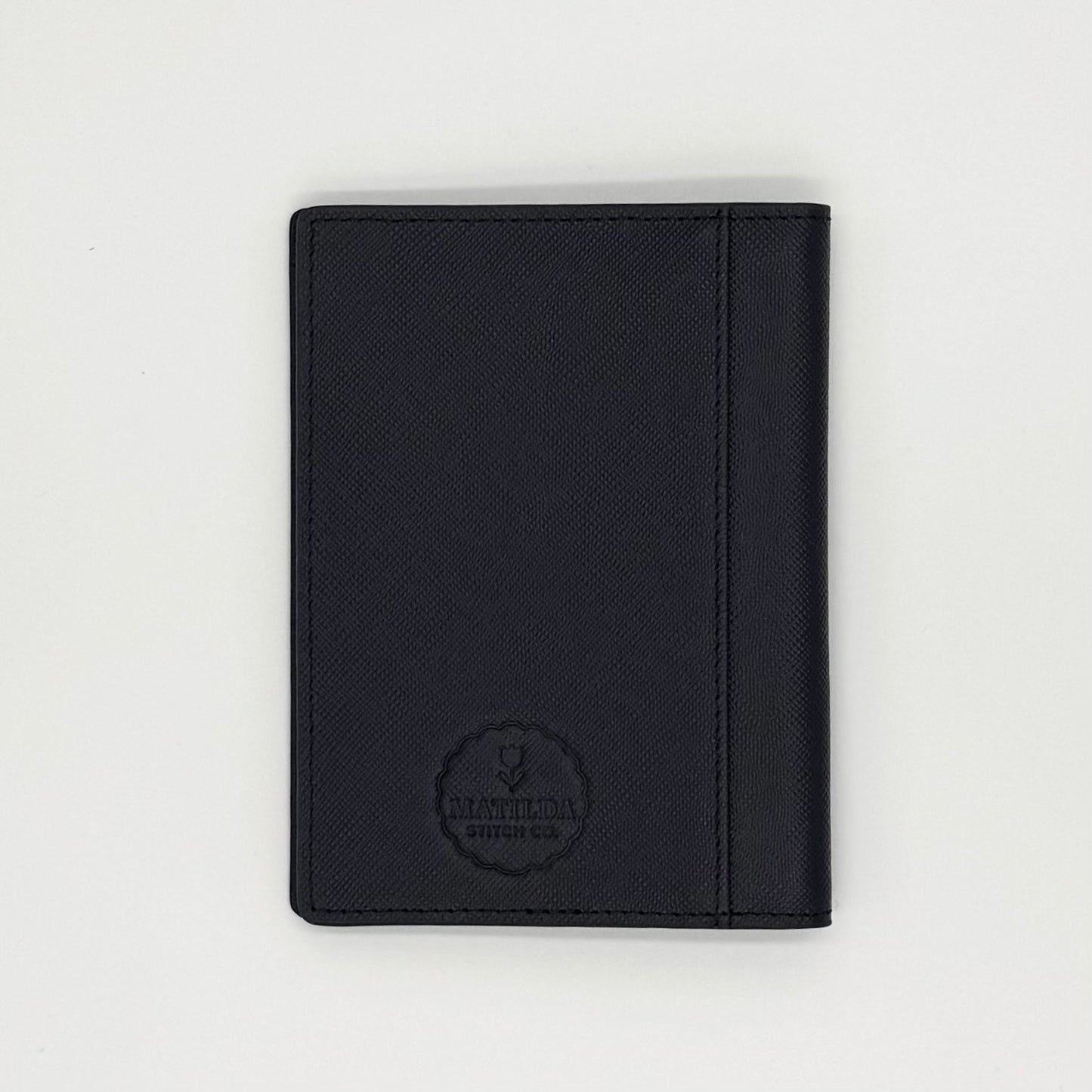 Dark Blue Saffiano Leather Self Finishing Passport Cover