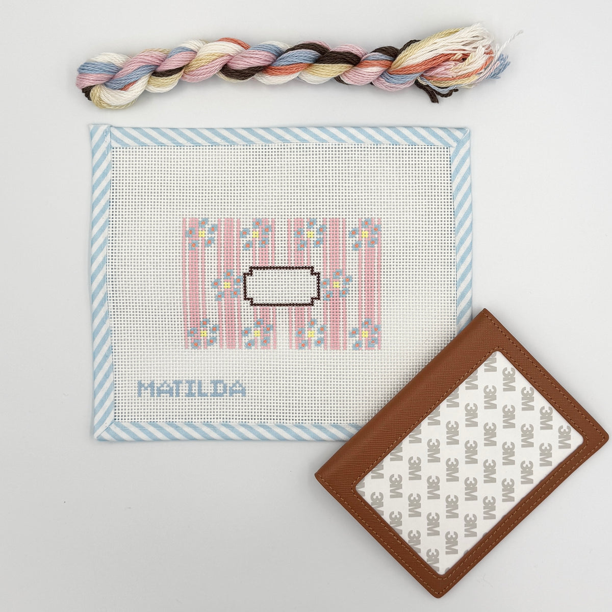 Pink Ticking Stripe Passport Kit
