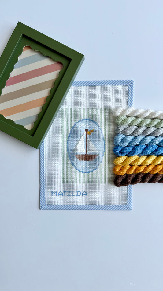 Sailboat Cameo Needlepoint Kit