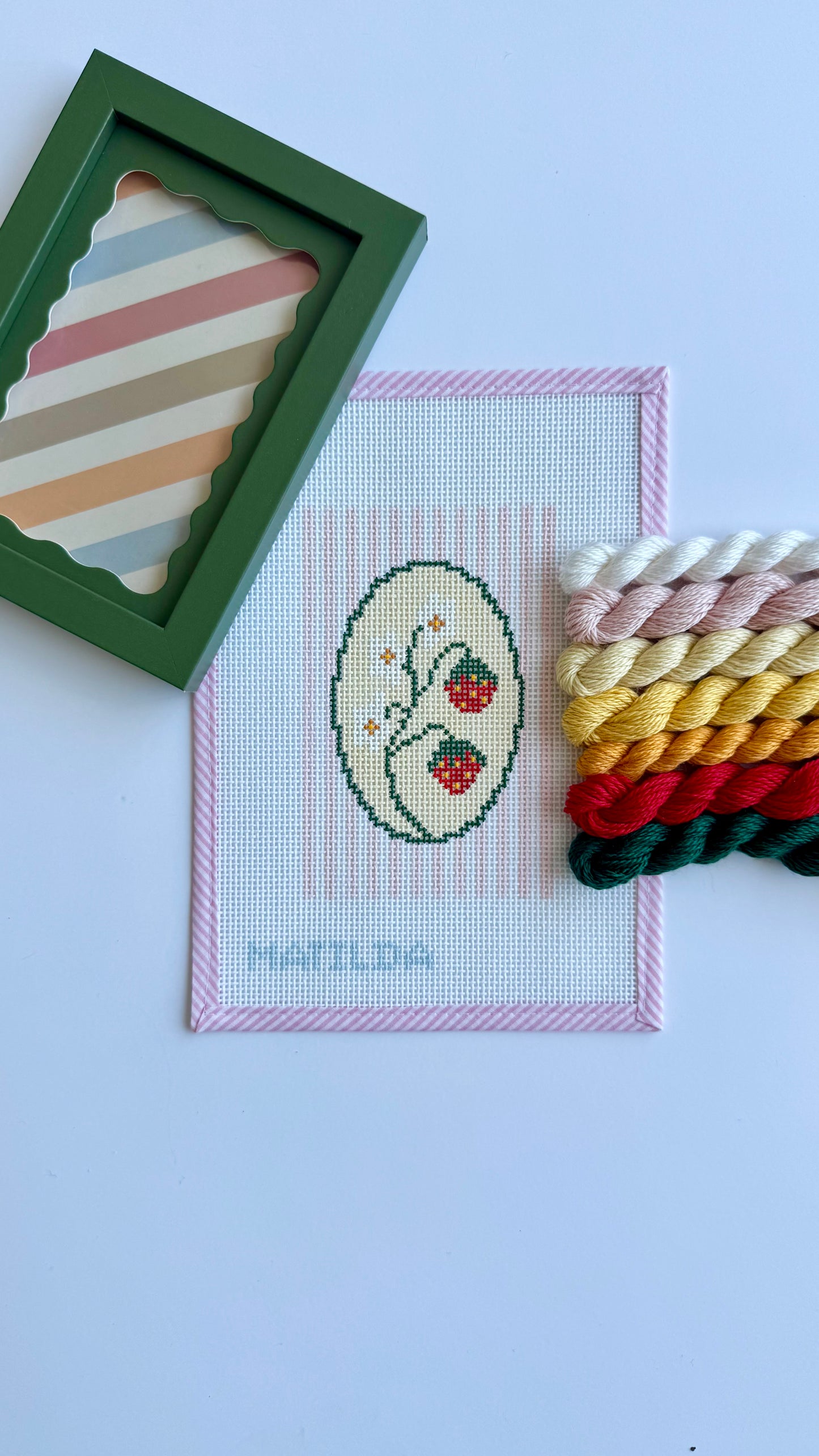 Strawberry Cameo Needlepoint Kit